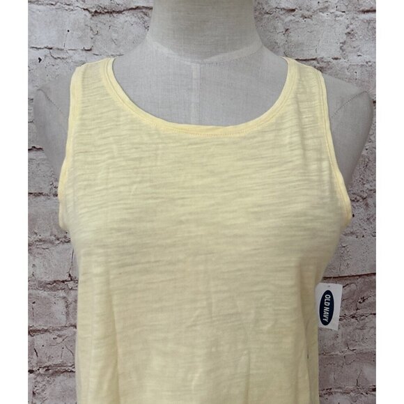 Old Navy Everywear Womens Size XS Sleeveless Pullover Tank Top Cotton Yellow NEW - Picture 2 of 4